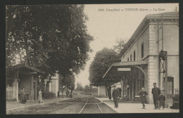 TENCIN La Gare, Vue Animée De L'intérieur, Carte Ayant Voyagé En 1917. - Sonstige & Ohne Zuordnung