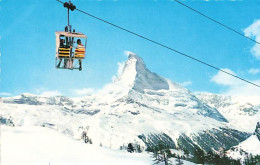 Zermatt Sesselbahn Sunegga Mit Matterhorn Cervin Télésiège Matterhorn Ski Skifahrer - Zermatt