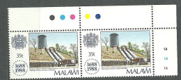 Malawi, 1988 (#518i), Lloyd's Of London England British Insurance Hydroelectric Power Station Nkula Waterfall Dam Indust - Usines & Industries
