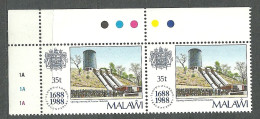 Malawi, 1988 (#518h), Lloyd's Of London England British Insurance Hydroelectric Power Station Nkula Waterfall Dam Indust - Usines & Industries