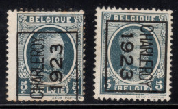 Typo's (193) "CHARLEROY 1923"  OCVB 85 A+B - Tipo 1922-31 (Houyoux)