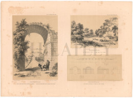 1838, LABORDE: "VOYAGE DE L'ASIE MINEURE" LITOGRAPH PLATE #14. ARCHAEOLOGY / TURKEY / ANATOLIA / SAKARYA / SAPANCA - Archeologia