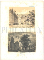 1838, LABORDE: "VOYAGE DE L'ASIE MINEURE" LITOGRAPH PLATE #17. ARCHAEOLOGY / TURKEY / ANATOLIA / BURSA / NICAEA / IZNIK - Arqueología