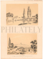 1838, LABORDE: "VOYAGE DE L'ASIE MINEURE" LITOGRAPH PLATE #20. ARCHAEOLOGY / TURKEY / ANATOLIA / CAYDERE / BILECIK - Archeologia