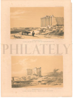 1838, LABORDE: "VOYAGE DE L'ASIE MINEURE" LITOGRAPH PLATE #21. ARCHAEOLOGY / TURKEY / ANATOLIA / CAYDERE / BILECIK - Archéologie