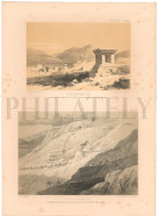 1838, LABORDE: "VOYAGE DE L'ASIE MINEURE" LITOGRAPH PLATE #34. ARCHAEOLOGY / TURKEY / ANATOLIA / DENIZLI / HIERAPOLIS - Archäologie