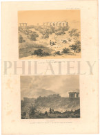 1838, LABORDE: "VOYAGE DE L'ASIE MINEURE" LITOGRAPH PLATE #55. ARCHAEOLOGY / TURKEY / ANATOLIA / AYDIN / CARIA / GEYRE - Archäologie