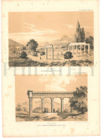 1838, LABORDE: "VOYAGE DE L'ASIE MINEURE" LITOGRAPH PLATE #57. ARCHAEOLOGY / TURKEY / ANATOLIA / AYDIN / CARIA / GEYRE - Archeologia