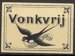 MADE IN FINLAND MATCHBOX LABEL Phillumeny Vonkvrij Lucifers Netherlands - SPARROW BIRD 5 X 3.5 CM - Cajas De Cerillas - Etiquetas