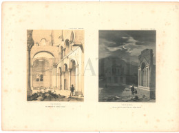 1838, LABORDE: "VOYAGE DE L'ASIE MINEURE" LITOGRAPH PLATE #69. ARCHAEOLOGY / TURKEY / ANATOLIA / SIVAS / ALACA - Archeologia