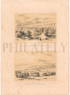 1838, LABORDE: "VOYAGE DE L'ASIE MINEURE" LITOGRAPH PLATE #75. ARCHAEOLOGY / TURKEY / ANATOLIA / KASTAMONU/ POMPEIOPOLIS - Archeologia