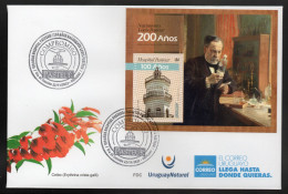 URUGUAY 2022 (Louis Pasteur, Chemist, Microbiologist, Medicine, Vaccination, Hospital, Towers) - 5x FDCs START 20% OFF - Chimie