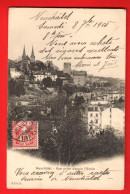 ZWW-15  Neuchâtel Vue Prise Depuis L'Evole Cachet Frontal 1905 Pour Dijon. Dos Simple. - Neuchâtel