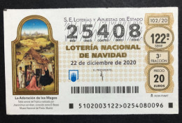 SUB 115 AM, 1 Lottery Ticket, Spain, 102/20, « NAVIDAD », « CHRISTMAS », 2020 - Billets De Loterie