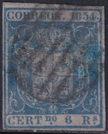 Spain 1854 Sc 30 España Ed 27 Used Faulty Repaired Small Tears/thins Black Grid Cancel - Usados