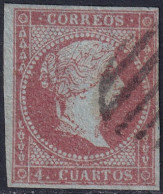 Spain 1855 Sc 37 España Ed 40 Used Black Grid (parrilla) Cancel - Usados