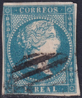 Spain 1856 Sc 46 España Ed 49 Used Black Grid (parrilla) Cancel - Usados