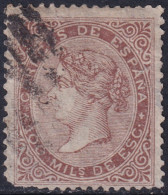 Spain 1868 Sc 100 España Ed 99 Used Parrilla Con Número Cancel Small Tear - Oblitérés