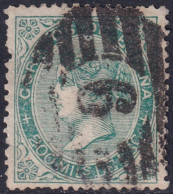 Spain 1868 Sc 101 España Ed 100 Used Parrilla Con Cifra "6" Cancel Damaged Perfs - Oblitérés