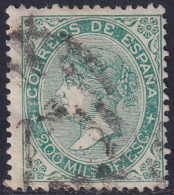 Spain 1868 Sc 101 España Ed 100 Used Parrilla Con Cifra Cancel - Used Stamps