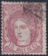 Spain 1870 Sc 164 España Ed 105 Used Grid (parrilla) Cancel Trimmed Perfs - Used Stamps