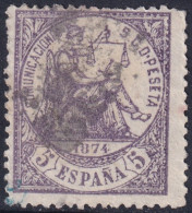 Spain 1874 Sc 202 España Ed 144 Used Rombo De Puntos Cancel Top Perf Damage - Gebruikt