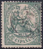 Spain 1874 Sc 204 España Ed 146 Used Date Cancel - Gebraucht