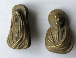 2 Têtes En Bronze Style Antique Religieux St Pédro ? - Personnages