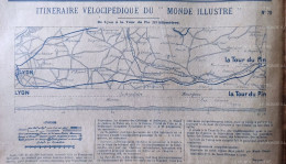 1896 ITINÉRAIRE VÉLOCIPÉDIQUE  - LYON  - BOURGOIN - LA TOUR DU PIN - 1850 - 1899