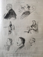 1896 LE PROCÉS DE LA LISTE 104 Croquis MALATESTE - M. ANDRIEUX - HOUSSIOT - DE COLLEVILLE - AUBEY - DENIS - PASCAL ..... - 1850 - 1899