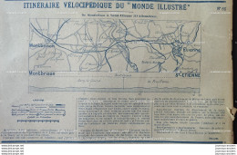 1895 ITINÉRAIRE VÉLOCIPÉDIQUE DU MONDE ILLUSTRÉ DE MONTBRISON à SAINT ETIENNE - 1850 - 1899