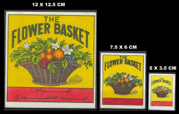 VINTAGE SWEDISH  MATCHBOX LABEL "THE FLOWER BASKET" SET OF 3 DIF SIZES SEE SCAN EXTRA LARGE - Matchbox Labels