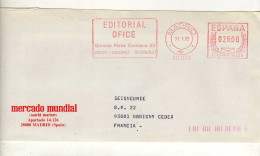 Enveloppe ESPAGNE ESPANA Oblitération E.M.A. MADRID 31/01/1992 - Franking Machines (EMA)