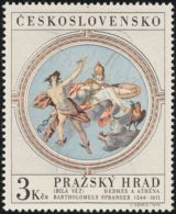 Czechoslovakia / Stamps (1970) 1832: Prague Castle - White Tower; Bartholomeus Spranger (1546-1611) Hermes & Athena - Mitología