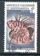 NOUVELLE CALEDONIE- Y&T N°291- Oblitéré (poissons) - Oblitérés