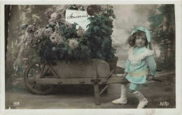 ENFANTS - Portraits - Souvenir - Colorisé - Carte Postale Ancienne - Portretten