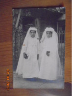 RPPC Carte Photo - Communion - 2 Jeunes Filles (jumelles?) - Comuniones