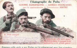 MILITARIA- Trois Soldats Tenant Chacun Un Fusil - Colorisé - Carte Postale Ancienne - Otras Guerras