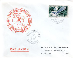 MADAGASCAR / ENVELOPPE  DE MADAGASCAR  A DESTINATION DE PARIS 1955 - Brieven En Documenten