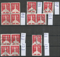 USA Airmail 1971/73 Silhouette Jet Airliner SC#C78+82 Quasi Cpl Issue BL4 Sheet Coil+Line Booklet Pairs & Singles - 3a. 1961-… Afgestempeld