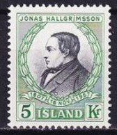 1957. Iceland. Jonas Hallgrimsson. MNH. Mi. Nr. 322 - Neufs