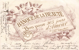 ANGES - Petits Anges Tenant Un Billet De La Banque De La Beauté - Carte Postale Ancienne - Angeli