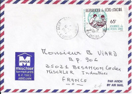 COTE IVOIRE N° 535 S/L. DE ABIDJAN/16.5.80   POUR LA FRANCE - Côte D'Ivoire (1960-...)