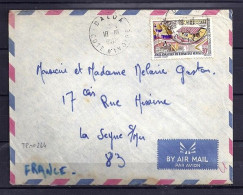 COTE IVOIRE N° 264 S/L. DE DALOA/18.10.67 POUR LA FRANCE - Côte D'Ivoire (1960-...)