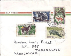 COTE IVOIRE N° 211/213/214A/216A S/L. DE ABIDJAN/25.1.65 POUR MADAGASCAR - Côte D'Ivoire (1960-...)