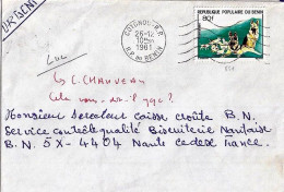 BENIN N° 531 S/L. DE COTONOU/26.12.81 POUR LA FRANCE - Storia Postale