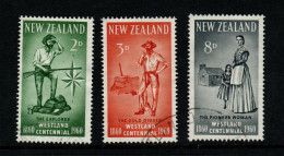 New Zealand SG 778-80 1960 Westland Centennial,used - Usados
