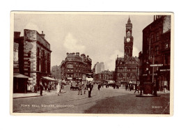 22312 " TOWN HALL SQUARE-BRADFORD " ANIMATED-CITY OFFICER-VERA FOTO-CART. POST. SPED.1949 - Bradford