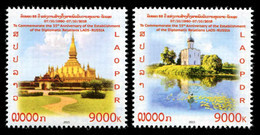LAOS 2015 - YT 1869-70 ; Mi# 2287-88 ; Sc 1907-08 MNH Laos-Russia - Laos