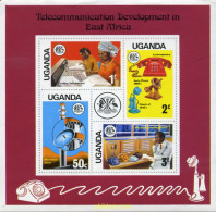 360452 MNH UGANDA 1976 DESARROLLO DE LA TELEFONIA EN EL CONTINENTE AFRICANO - Uganda (1962-...)